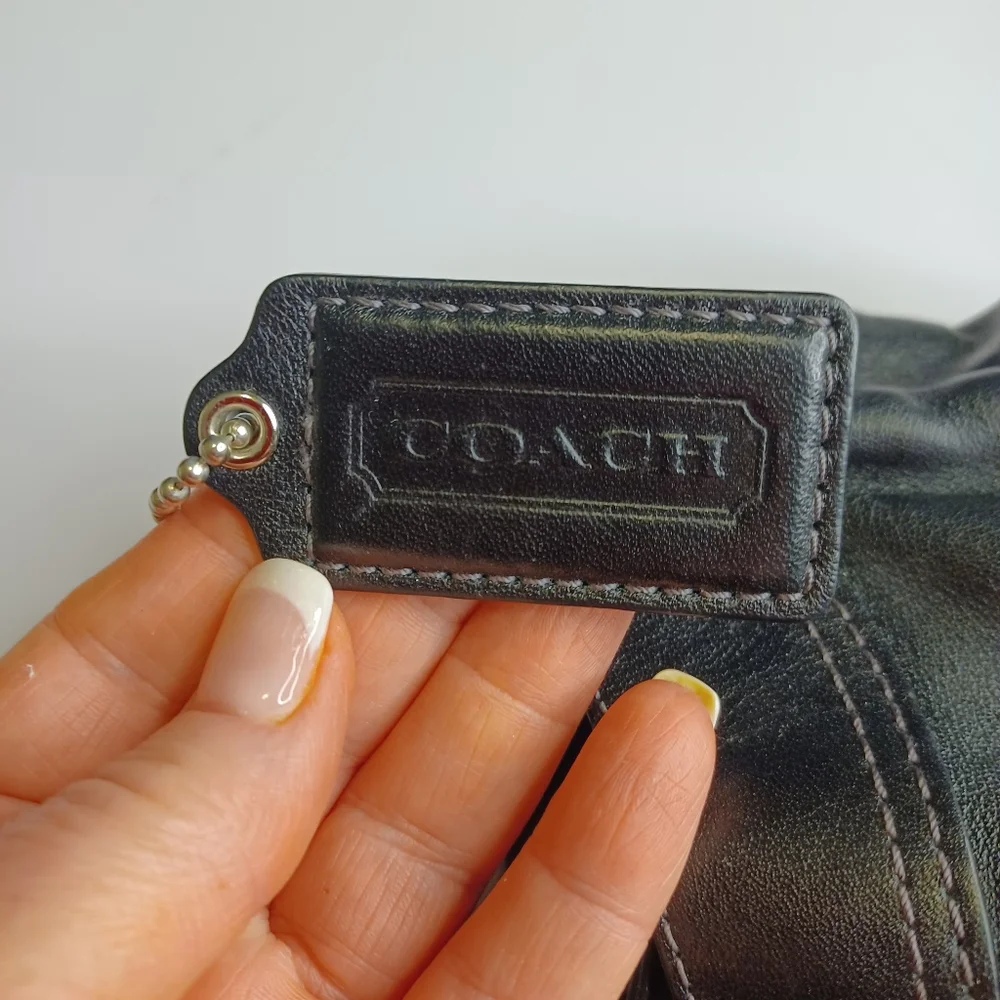 Coach Soho Leather Three Compartment Shoulder Bag Purse Black